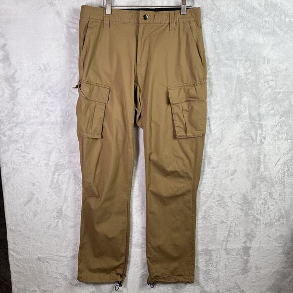 BYLT Cargo Ripstop Pants Mens 33 Brown Pockets Workwear Industrial Actual 32 - Picture 1 of 14